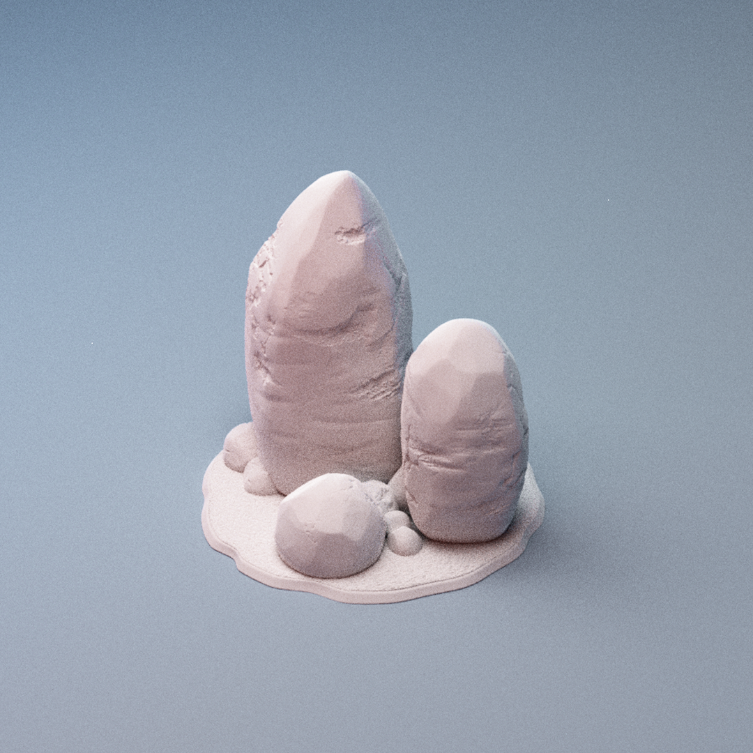 Corvus Games Terrain 3D printable Haarapan Plains Rocky Scatter for 28mm - 34mm scifi tabletop wargaming