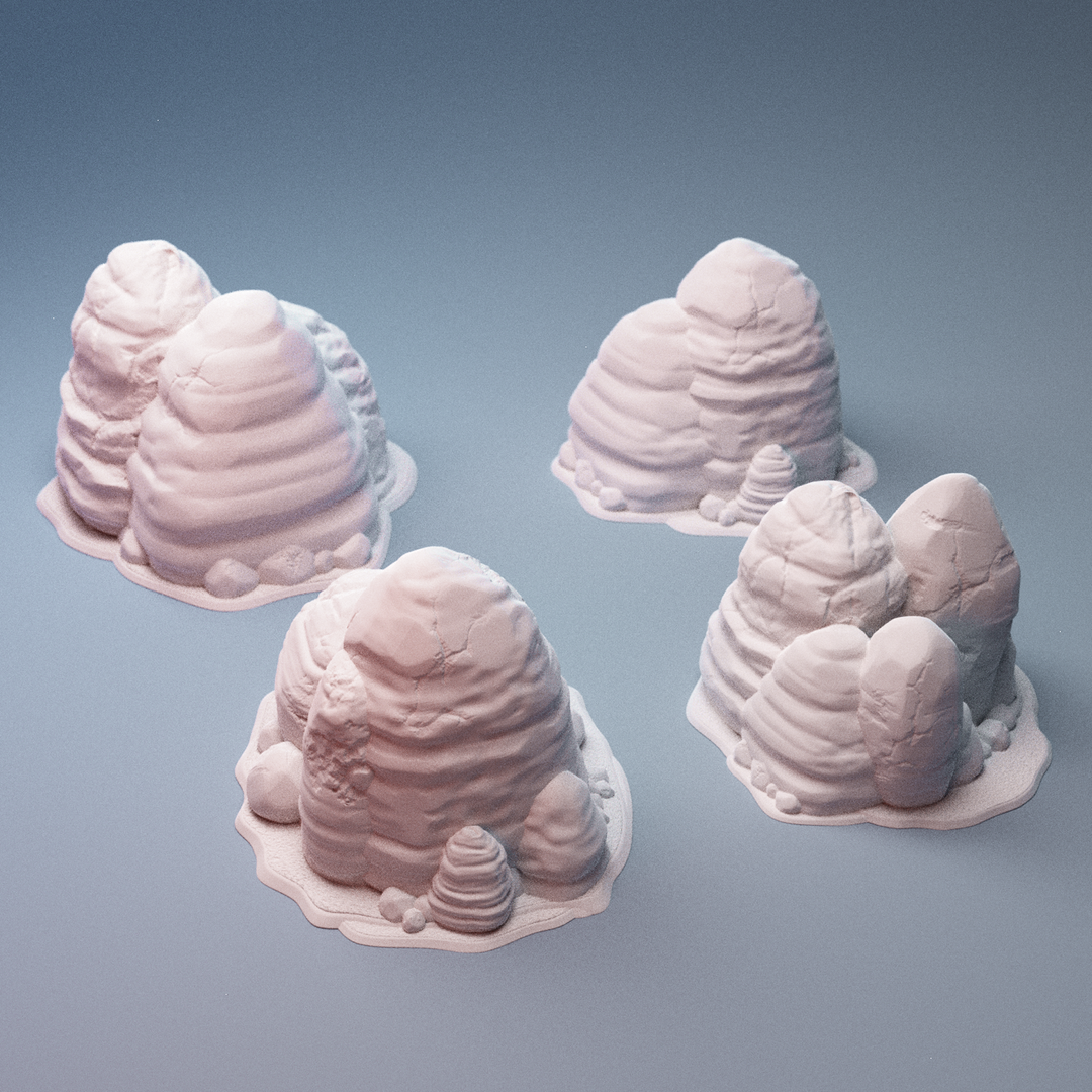 Corvus Games Terrain 3D printable Haarapan Plains Rocky Scatter for 28mm - 34mm scifi tabletop wargaming