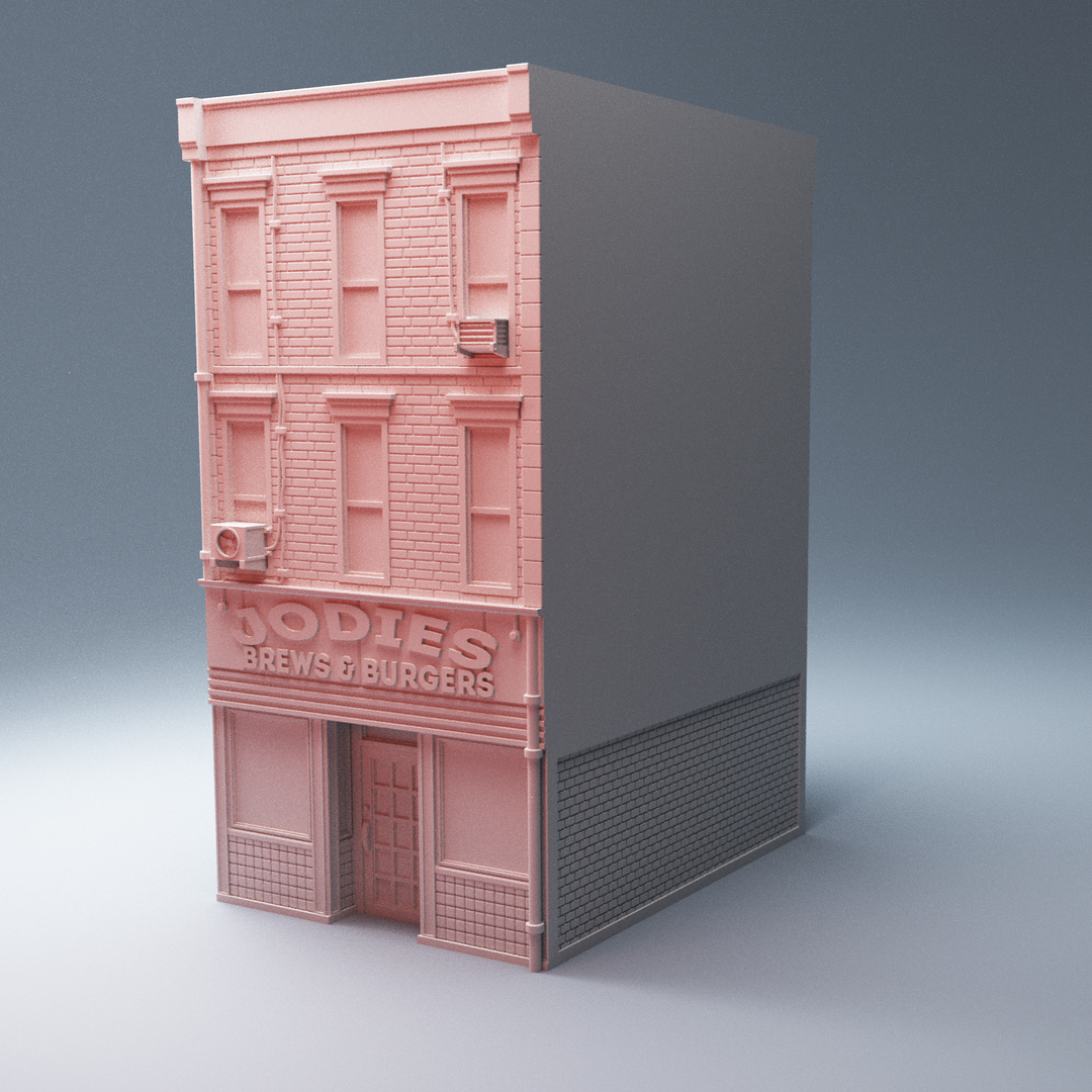 Corvus Games Terrain 3D printable Hells Kitchen Jodies Bar for The Walking Dead, Last Days, This Is Not A Test, Marvel Crisis Protocol, 28mm - 40mm wargames
