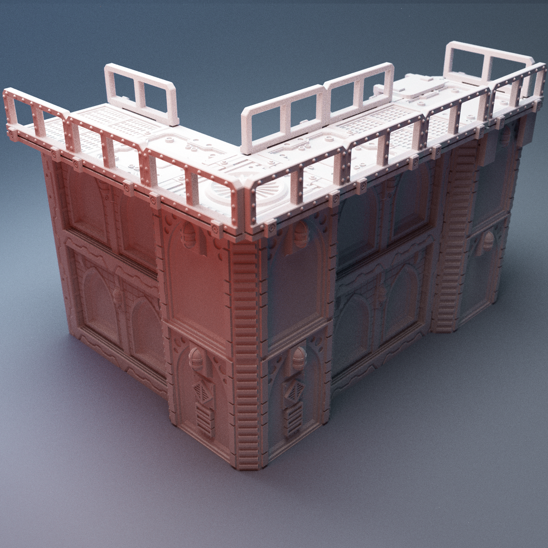 Corvus Games Terrain 3D printable L Shaped UnderNidus Zone for 28mm scifi tabletop wargaming 1