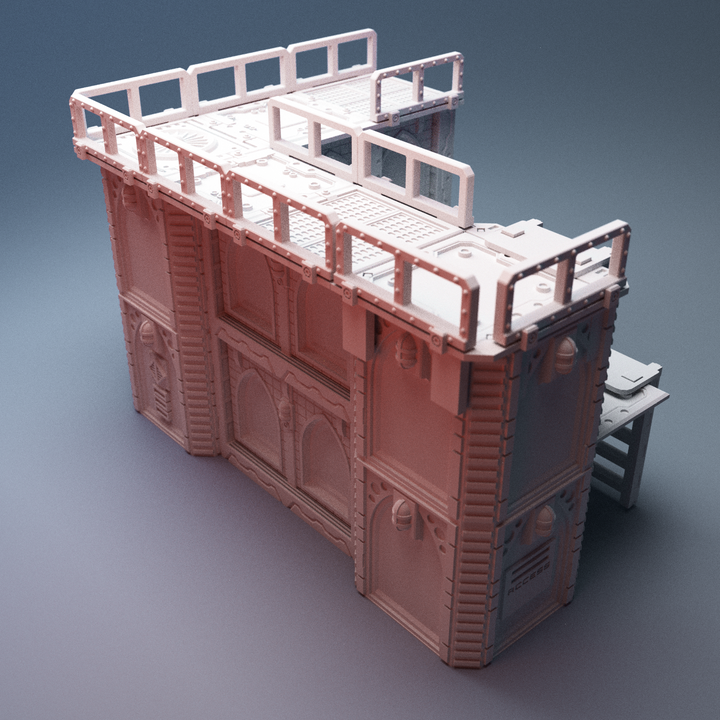 Corvus Games Terrain 3D printable L Shaped UnderNidus Zone for 28mm scifi tabletop wargaming 1