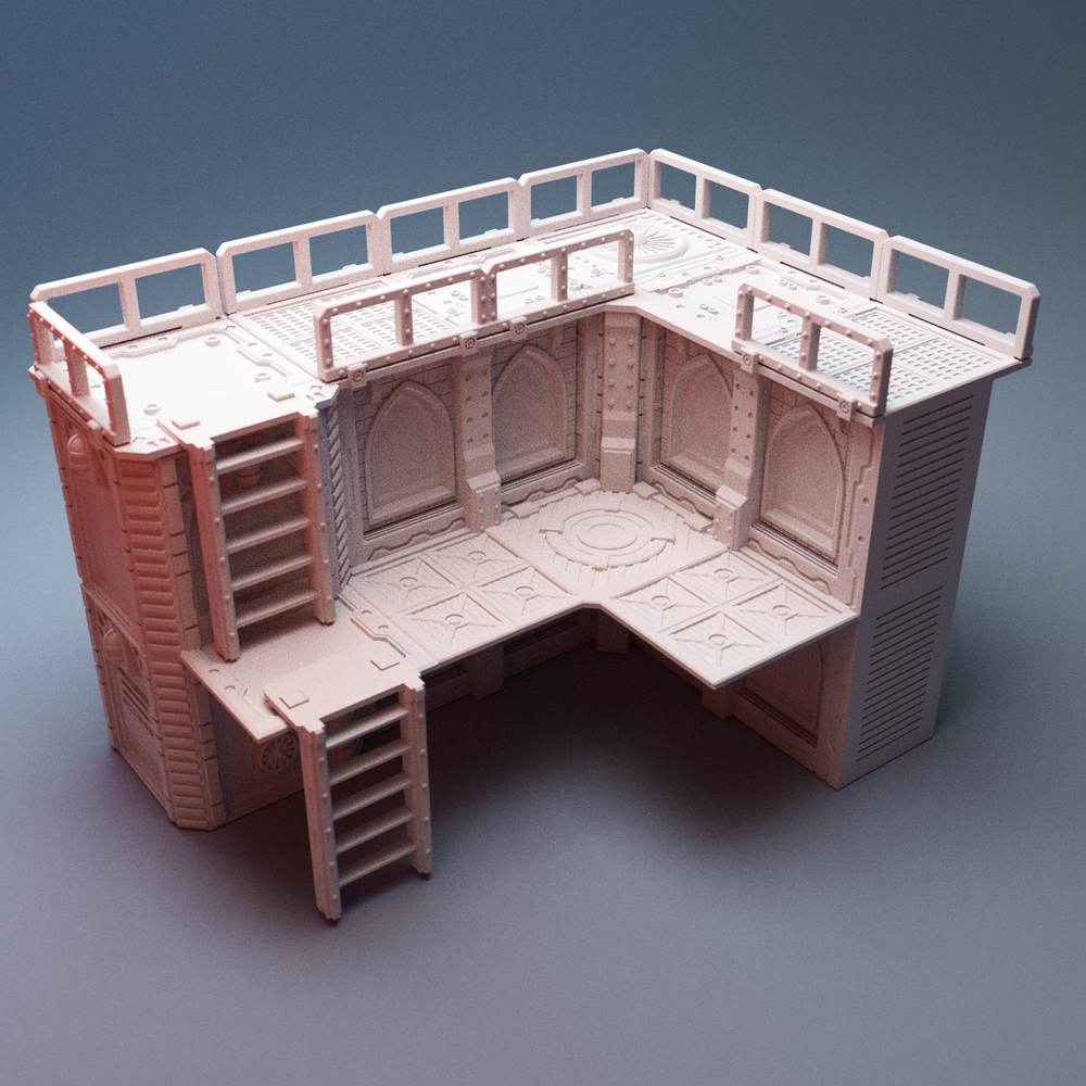 Corvus Games Terrain 3D printable L Shaped UnderNidus Zone for 28mm scifi tabletop wargaming 1