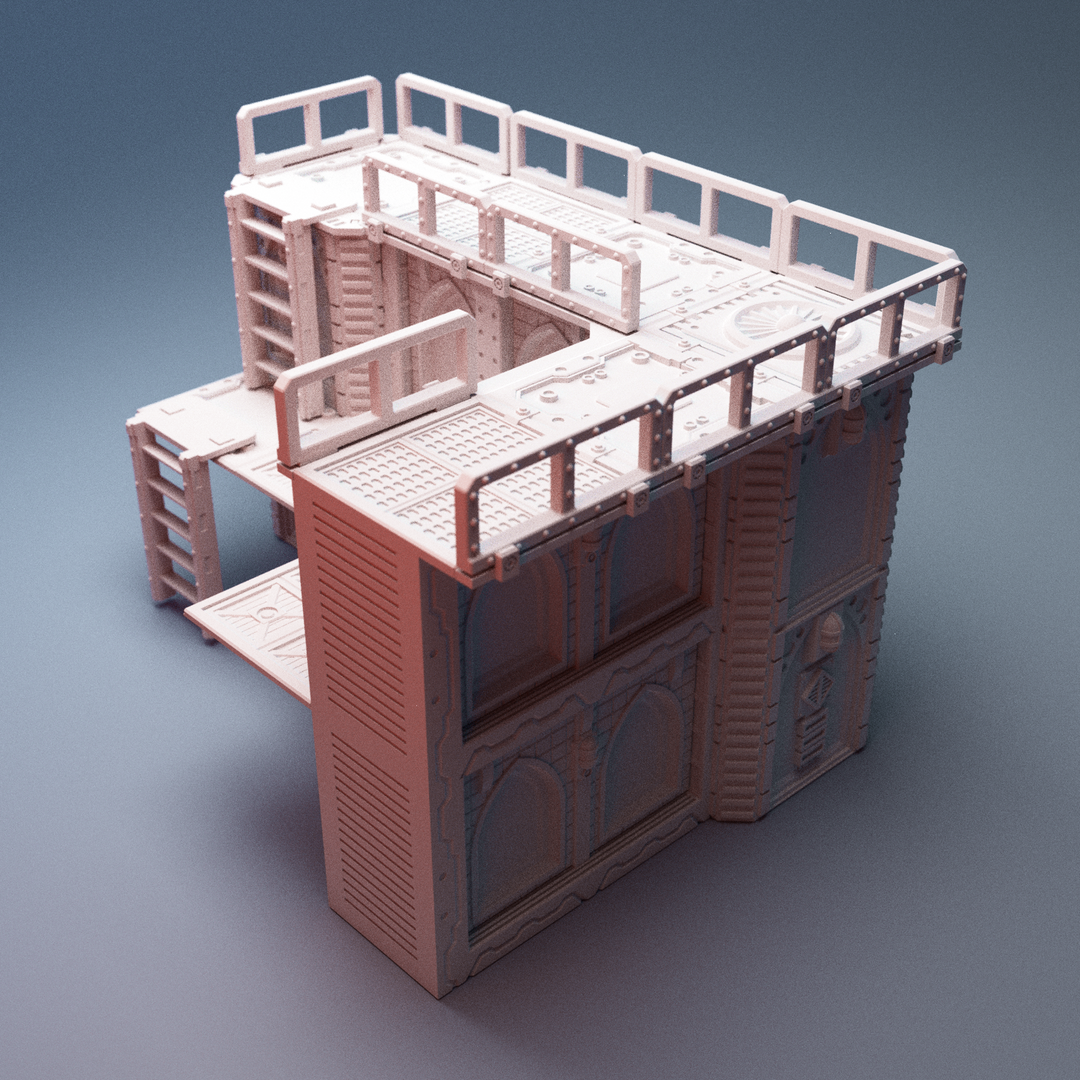 Corvus Games Terrain 3D printable L Shaped UnderNidus Zone for 28mm scifi tabletop wargaming 1
