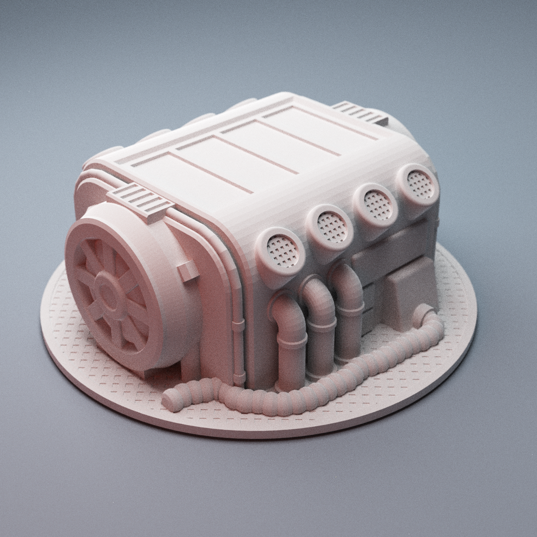 Corvus Games Terrain 3D printable Machinery Stacks for 28mm scifi tabletop wargaming
