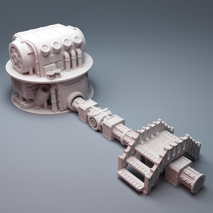 Corvus Games Terrain 3D printable Machinery Stacks for 28mm scifi tabletop wargaming