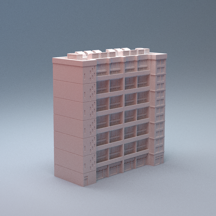 Corvus Games Terrain 3D printable Mecha City One Downtown Building Bundle 2 for 6mm scifi tabletop wargaming