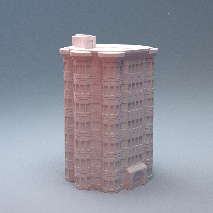 Corvus Games Terrain 3D printable Mecha City One Downtown Building Bundle 2 for 6mm scifi tabletop wargaming