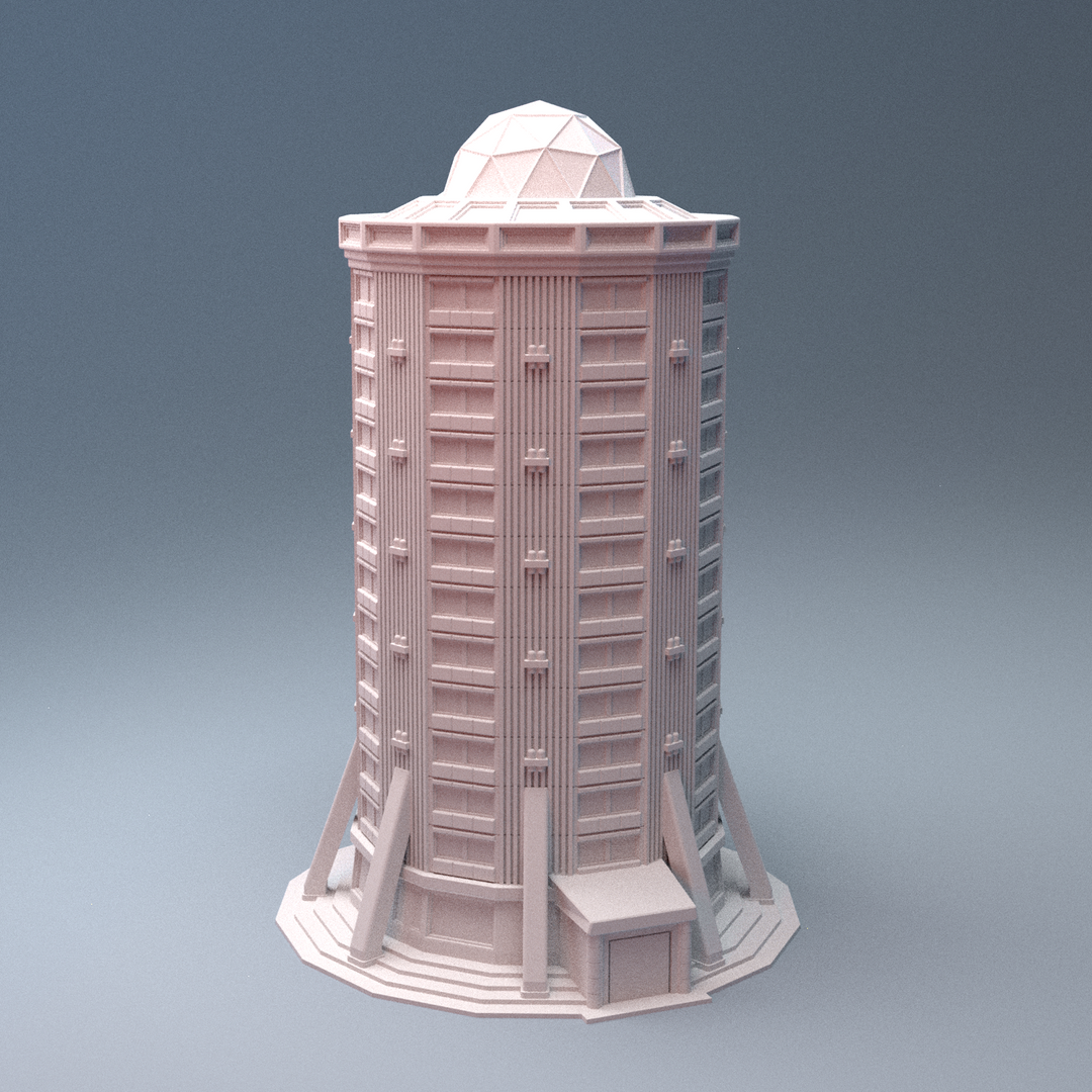 Corvus Games Terrain 3D printable Mecha City One Downtown Building Bundle for 6mm scifi tabletop wargaming