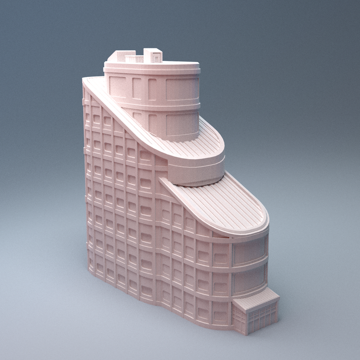 Corvus Games Terrain 3D printable Mecha City One Downtown Building Bundle for 6mm scifi tabletop wargaming