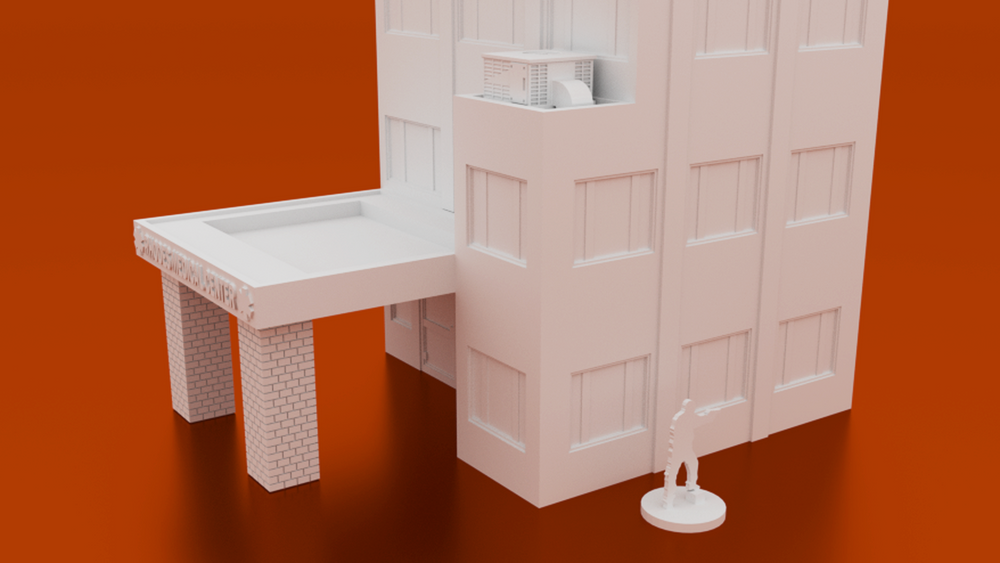 Corvus Games Terrain 3D printable Medical Center for 28mm urban wargaming