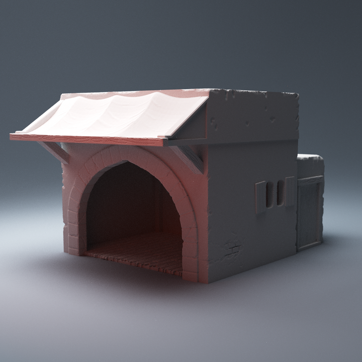 Corvus Games Terrain 3D printable Middle East Market Stall for spectre operations modern warfare 28mm urban tabletop wargaming