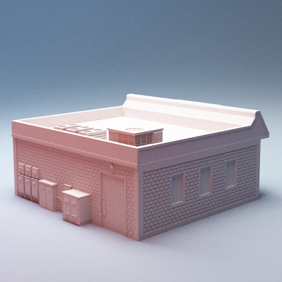 Corvus Games Terrain 3D printable Mini Mart Convenience Store building for 28mm - 40mm urban tabletop wargaming