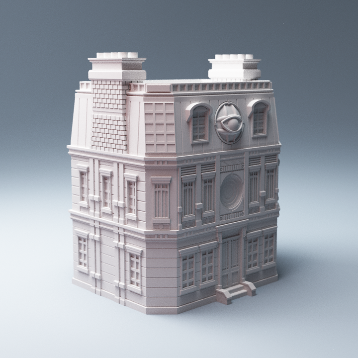 Corvus Games Terrain 3D printable Mystical House for urban games like Fallout, The Walking Dead, This Is Not a Test, Marvel Crisis Protocol, Last Days Doctor Strange Bleecker Street