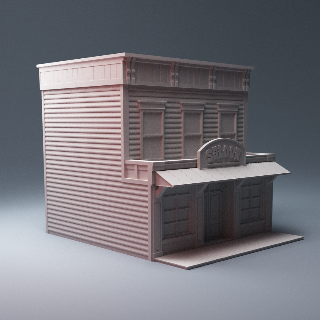 Corvus Games Terrain 3D printable Old West Saloon for Dead Mans Hand, Draculas America, Wild West Exodus 28mm tabletop wargaming