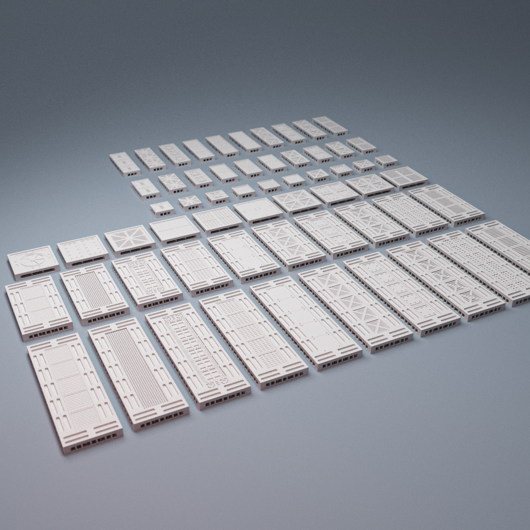 Modular Game Tile 3D printable Scifi Modular Floor Tiles Addons 28mm wargaming terrain ...