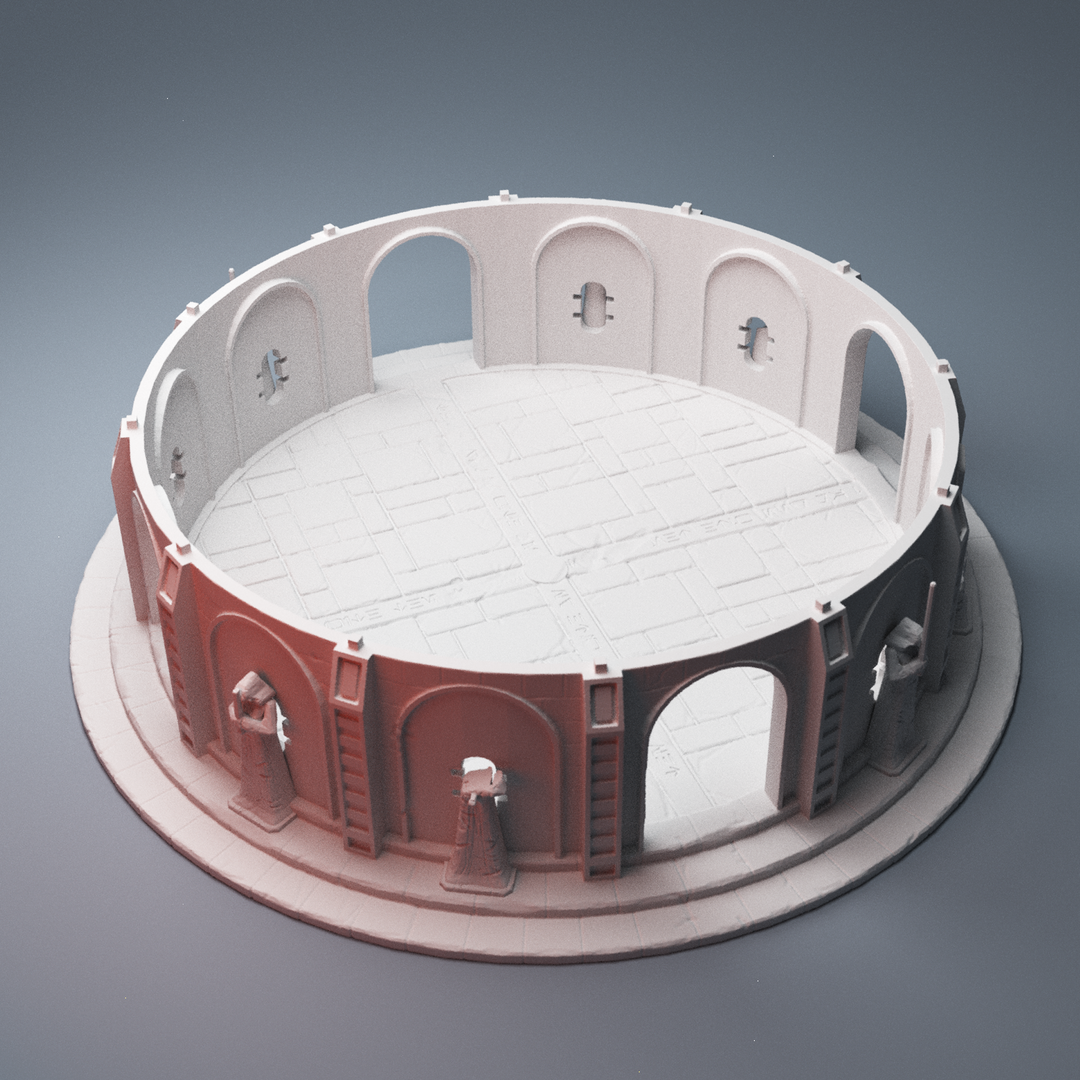 Corvus Games Terrain 3D printable Pilgrim City Temple for Star Wars Legion 32mm tabletop wargaming terrain
