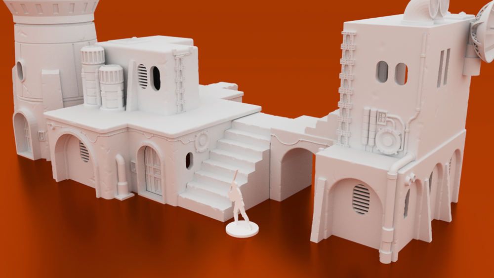 Corvus Games Terrain 3D printable Pilgrim City building for Star Wars Legion, Infinity, 28mm - 34mm