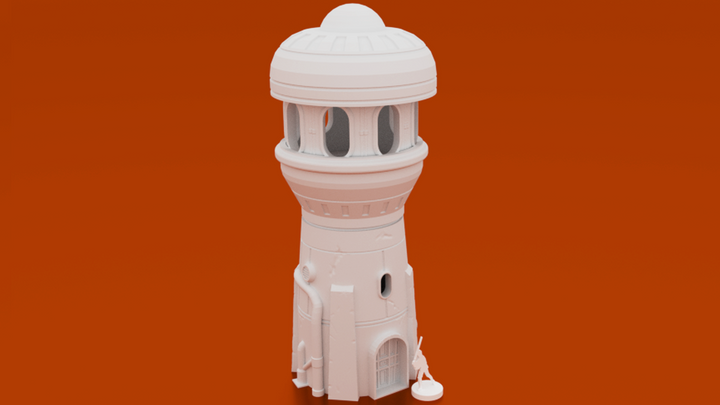 Corvus Games Terrain 3D printable Pilgrim City tower for Star Wars Legion, Infinity, 28mm - 34mm
