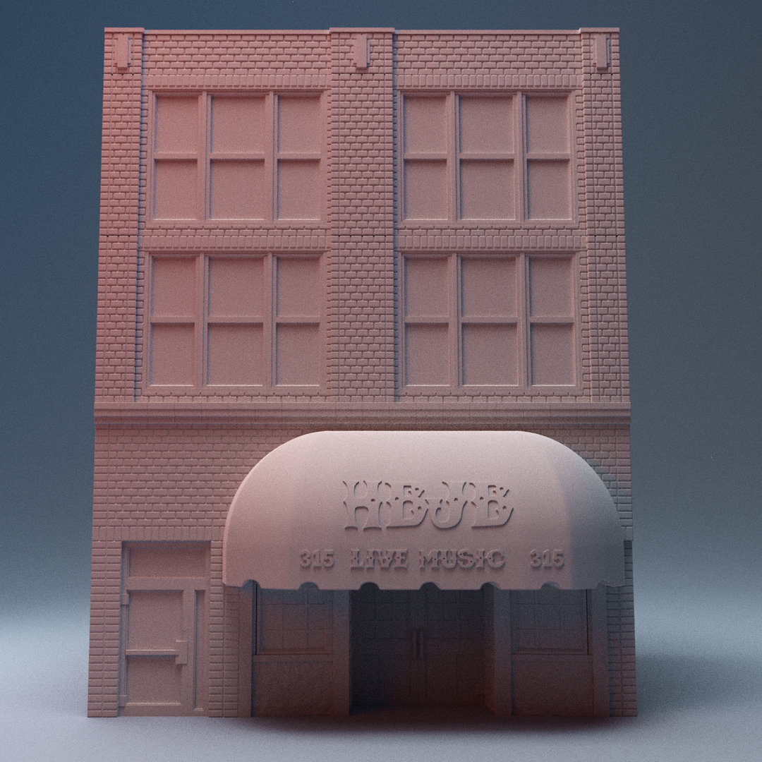 Corvus Games Terrain 3D printable Punk Rock Music Club building for 28mm - 40mm urban tabletop wargaming