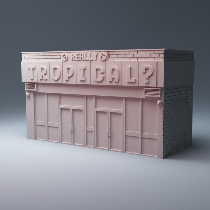 Corvus Games Terrain 3D printable Really Tropical Hot Dog Building for 28mm - 40mm tabletop miniatures wargames
