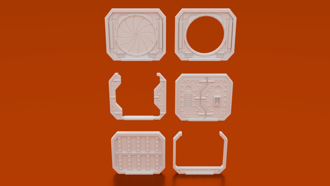 Corvus Games Terrain 3D printable Space Hulk modular terrain Warp Runner floors example for use in Space Hulk, Star Breach and 40k