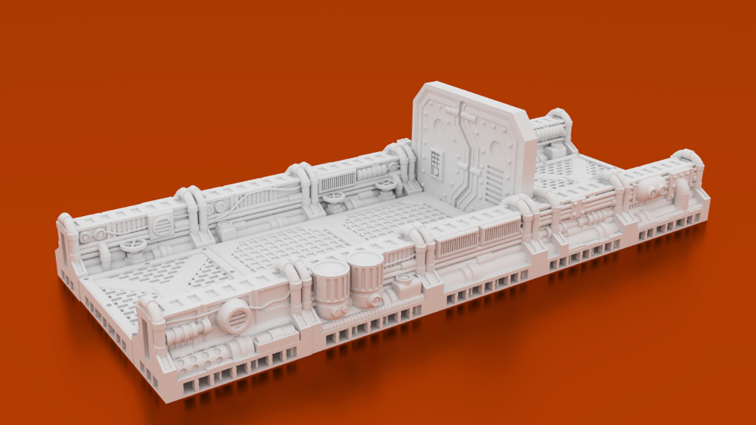 Corvus Games Terrain 3D printable Space Hulk modular terrain Warp Runner floors example for use in Space Hulk, Star Breach and 40k