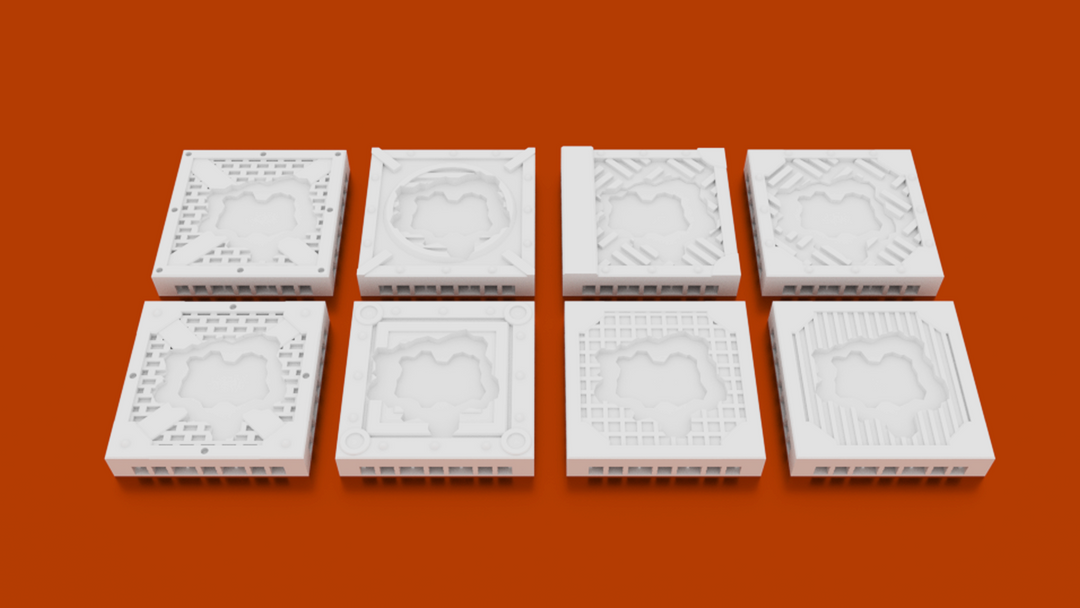 Corvus Games Terrain 3D printable Space Hulk modular terrain Warp Runner floors example for use in Space Hulk, Star Breach and 40k