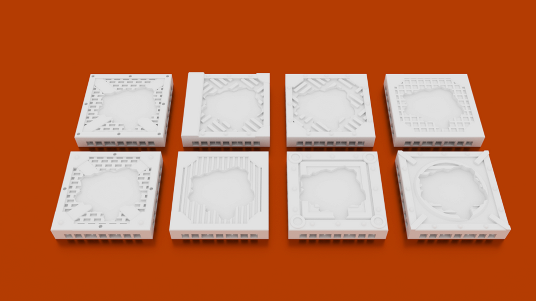Corvus Games Terrain 3D printable Space Hulk modular terrain Warp Runner floors example for use in Space Hulk, Star Breach and 40k