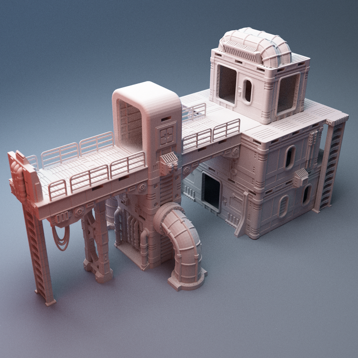 Corvus Games Terrain 3D printable Splinters Edge Mining Outpost for 28mm - 34mm scifi tabletop wargaming