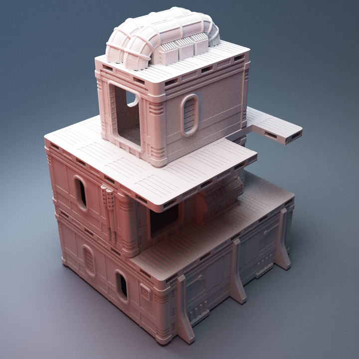 Corvus Games Terrain 3D printable Splinters Edge Mining Outpost for 28mm - 34mm scifi tabletop wargaming