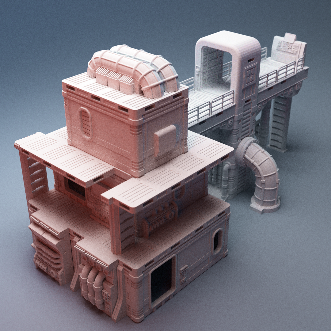 Corvus Games Terrain 3D printable Splinters Edge Mining Outpost for 28mm - 34mm scifi tabletop wargaming