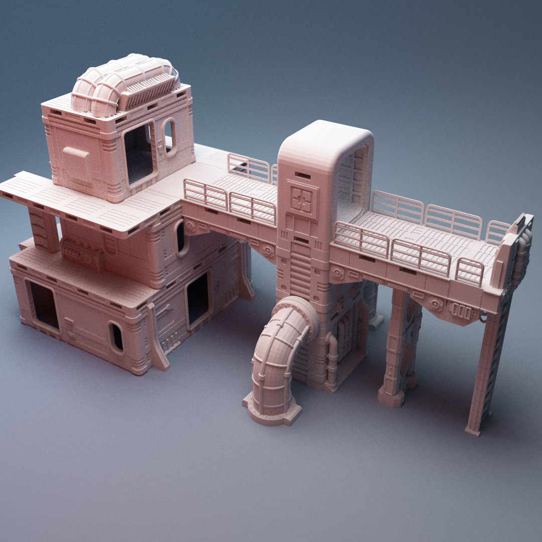 Corvus Games Terrain 3D printable Splinters Edge Mining Outpost for 28mm - 34mm scifi tabletop wargaming