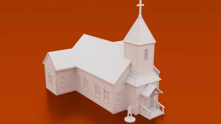 Corvus Games Terrain 3D printable St Gabriels Church for Last Days, The Walking Dead, Marvel Crisis Protocol