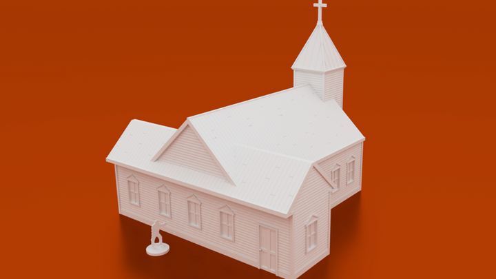 Corvus Games Terrain 3D printable St Gabriels Church for Last Days, The Walking Dead, Marvel Crisis Protocol