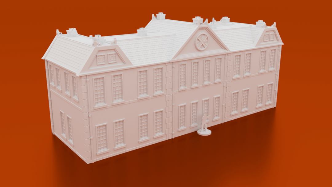 Corvus Games Terrain 3D printable Stewart Academy Mansion for Marvel Crisis Protocol 28mm scale