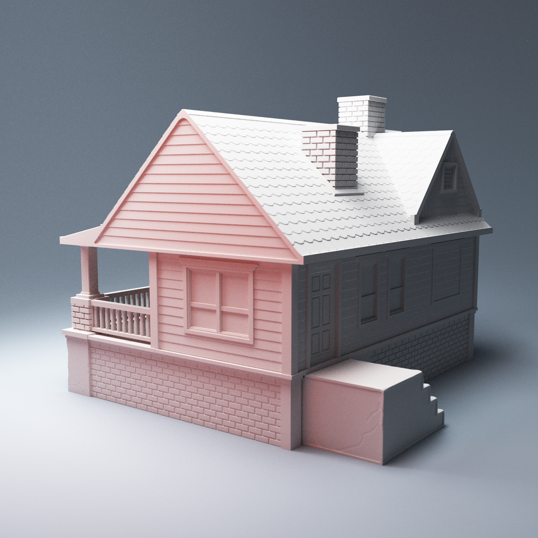 Corvus Games Terrain 3D printable Suburban Home for The Walking Dead, Last Days, This Is Not A Test, Marvel Crisis Protocol Zombie Apocalypse 28mm - 40mm wargaming