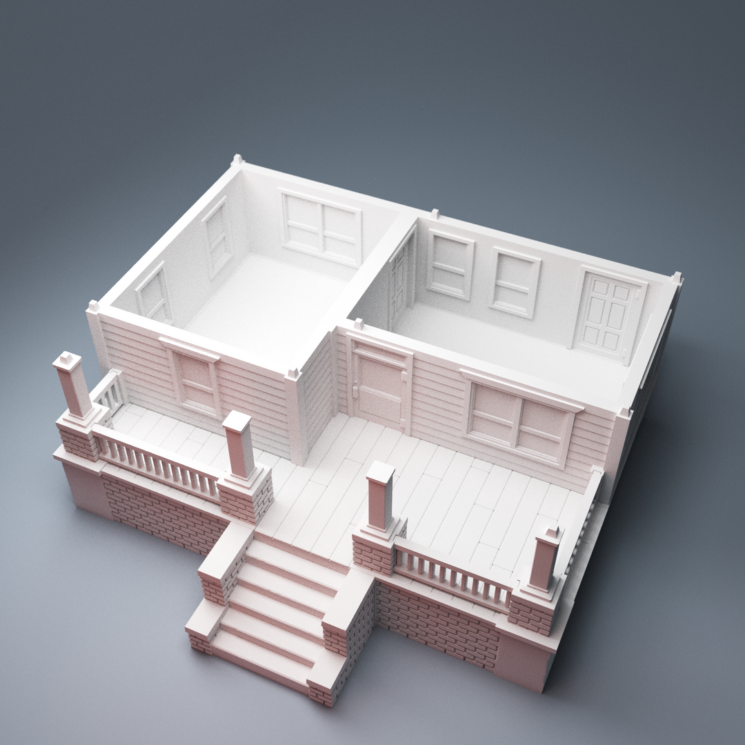 Corvus Games Terrain 3D printable Suburban Home for The Walking Dead, Last Days, This Is Not A Test, Marvel Crisis Protocol Zombie Apocalypse 28mm - 40mm wargaming