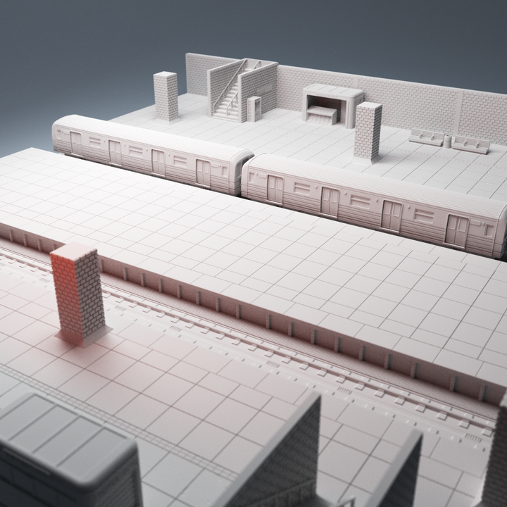 Corvus Games Terrain 3D printable Subway Underground Metro Platform for 28mm - 40mm urban games