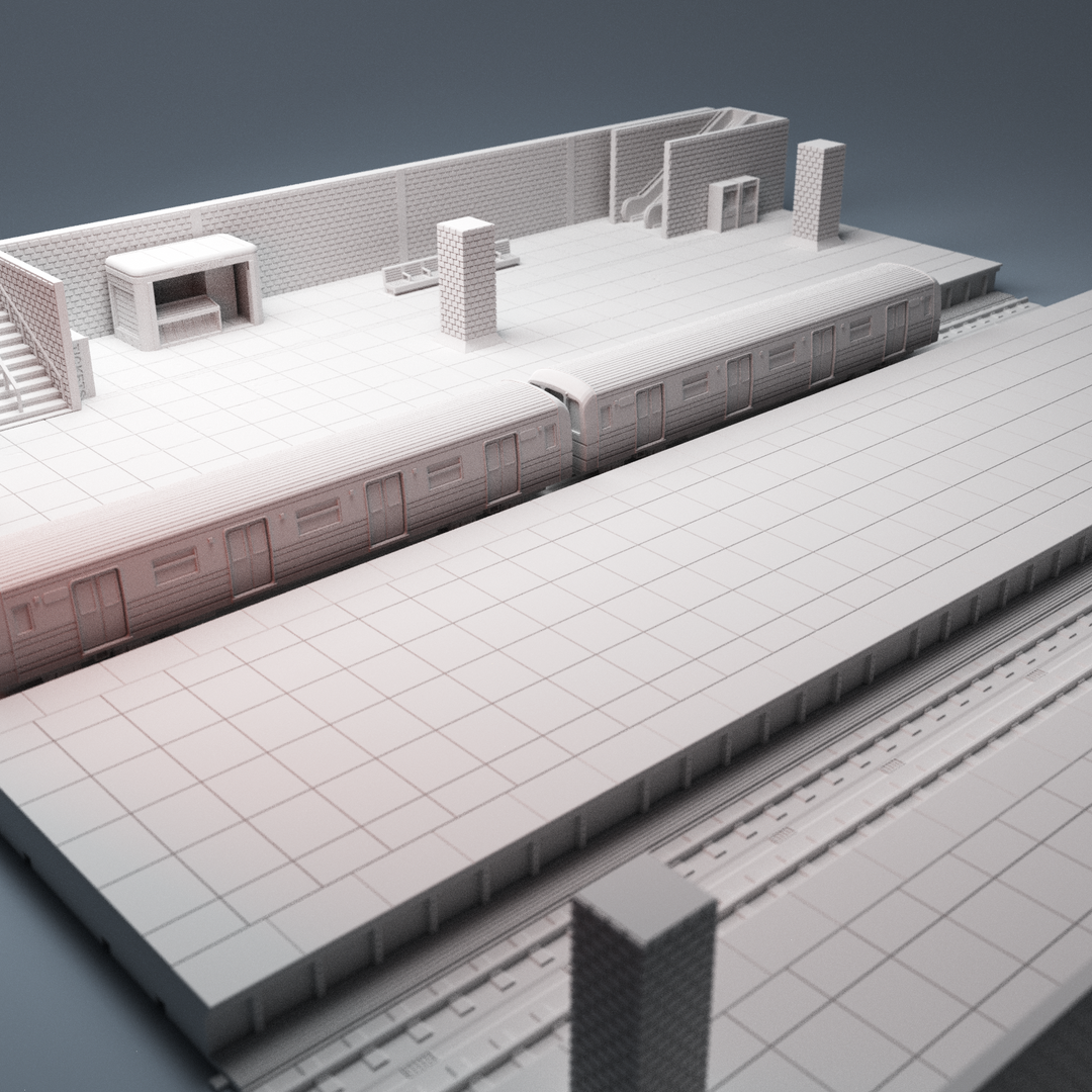 Corvus Games Terrain 3D printable Subway Underground Metro Platform for 28mm - 40mm urban games