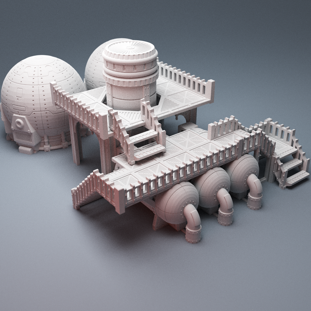 Corvus Games Terrain 3D printable UnderNidus Gas Processing Unit for 28mm scifi tabletop wargamin