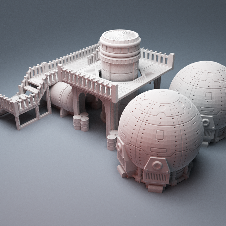 Corvus Games Terrain 3D printable UnderNidus Gas Processing Unit for 28mm scifi tabletop wargamin
