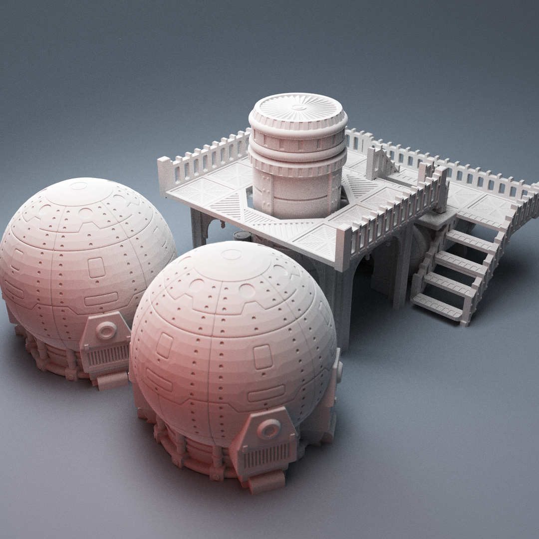 Corvus Games Terrain 3D printable UnderNidus Gas Processing Unit for 28mm scifi tabletop wargamin