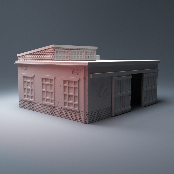 Corvus Games Terrain 3D printable flatroof Warehouse Dockside for Marvel Crisis Protocol, Fallout and The Walking Dead