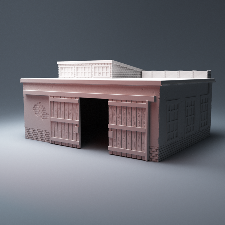 Corvus Games Terrain 3D printable flatroof Warehouse Dockside for Marvel Crisis Protocol, Fallout and The Walking Dead