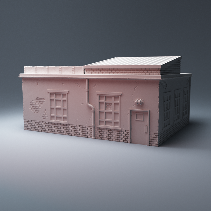 Corvus Games Terrain 3D printable flatroof Warehouse Dockside for Marvel Crisis Protocol, Fallout and The Walking Dead