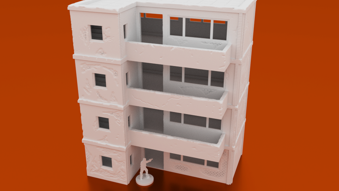 Corvus Games Terrain 3D printable middle eastern apartment block for 28mm urban wargaming Spectre Operations