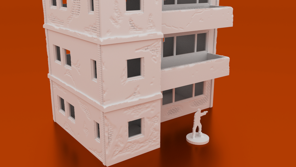 Corvus Games Terrain 3D printable middle eastern apartment block for 28mm urban wargaming Spectre Operations