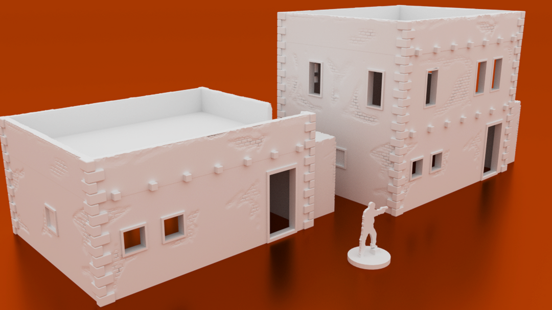 Corvus Games Terrain 3D printable middle eastern urban house for 28mm modern urban wargaming Spectre Operations, The Walking Dead, Fallout