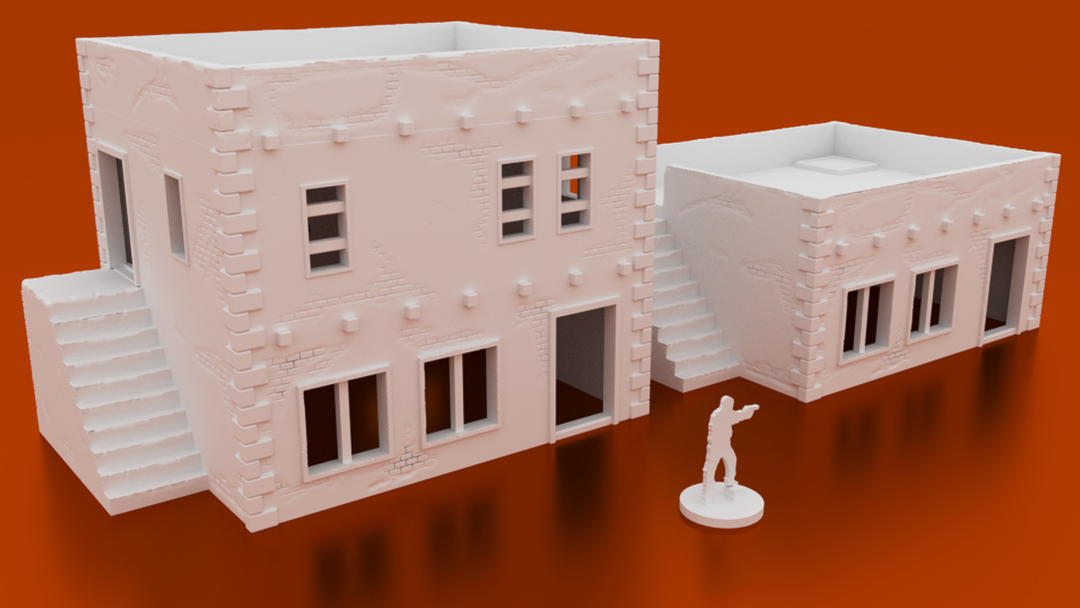 Corvus Games Terrain 3D printable middle eastern urban house for 28mm modern urban wargaming Spectre Operations, The Walking Dead, Fallout