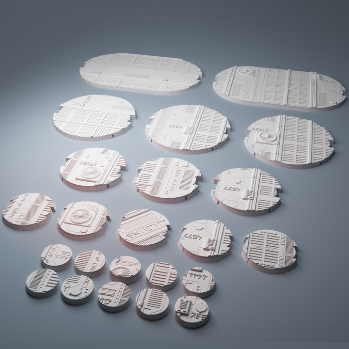 Corvus Games Terrain 3D printable miniatures bases compatible with Star Wars Legion 5 sizes including oval